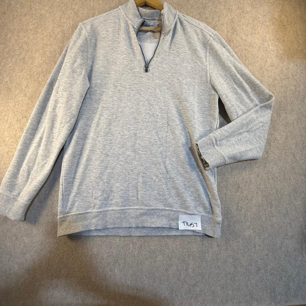 Walter Hagen 11 Majors Mens Small Gray Quarter Zip Pullover Golf Sweater T1457